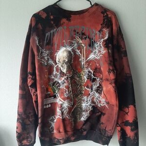 Civil Regime black and red tie dye crewneck